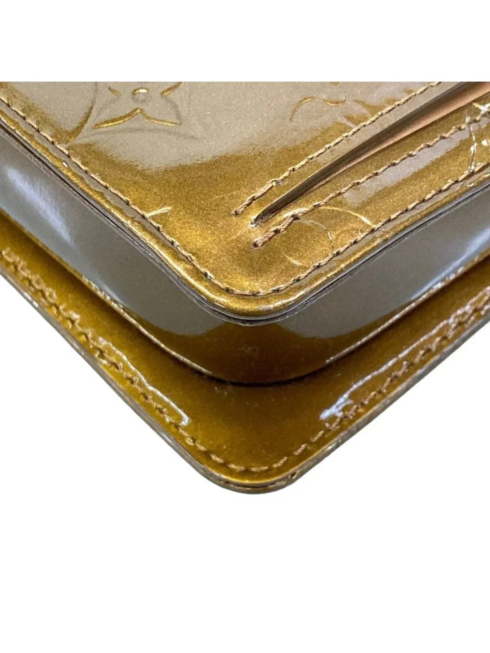 Louis Vuitton Shoulder Bag Monogram Vernis Blanc Leather